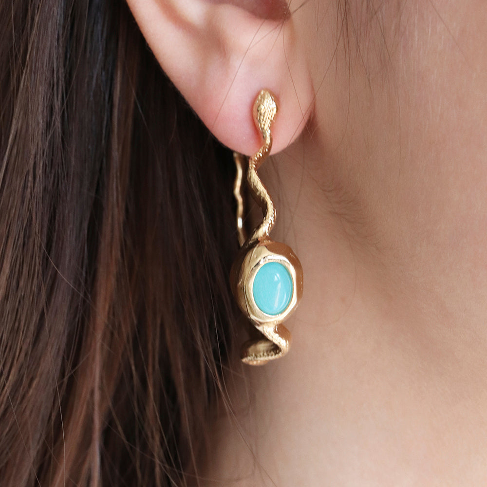 Pendientes dorados mujer SNAKE