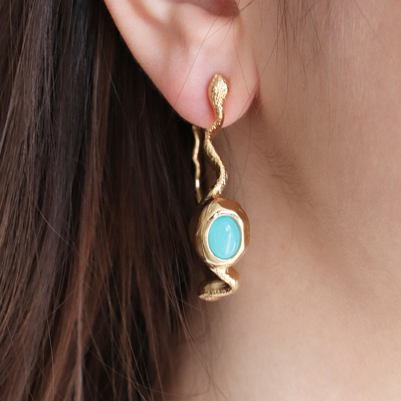 Pendientes dorados mujer SNAKE