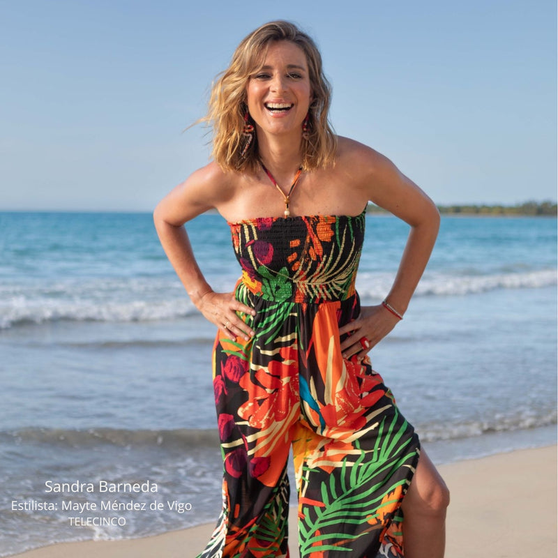 Anillos grandes mujer rojo con Porcelana Blanca