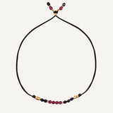 PULSERA COLLAR PIEDRA NATURAL ÉMOLO THEA NEGRO BERENJENA