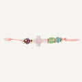 Pulsera Swarovsky para mujer ajustable con cordón color nude