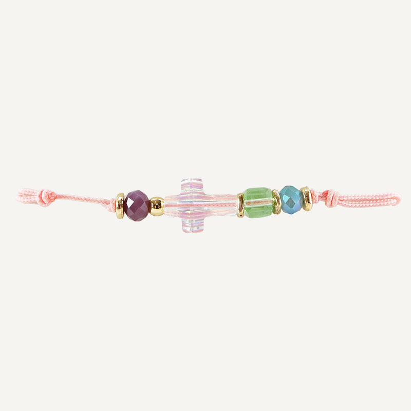Pulsera Swarovsky para mujer ajustable con cordón color nude