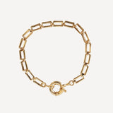 Pulsera para mujer dorada de eslabones con cierre seguro