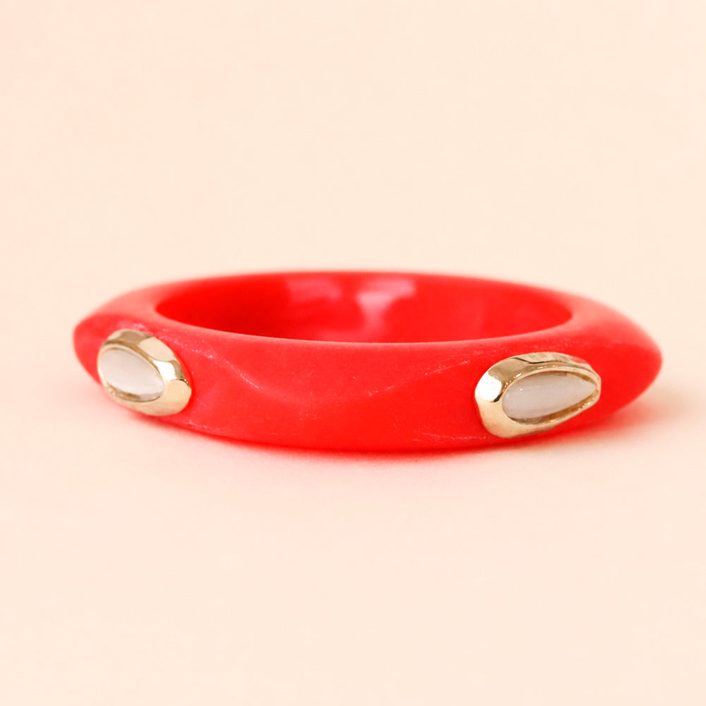 Pulsera Saira Mármol Summer Petite color rojo — Émolo