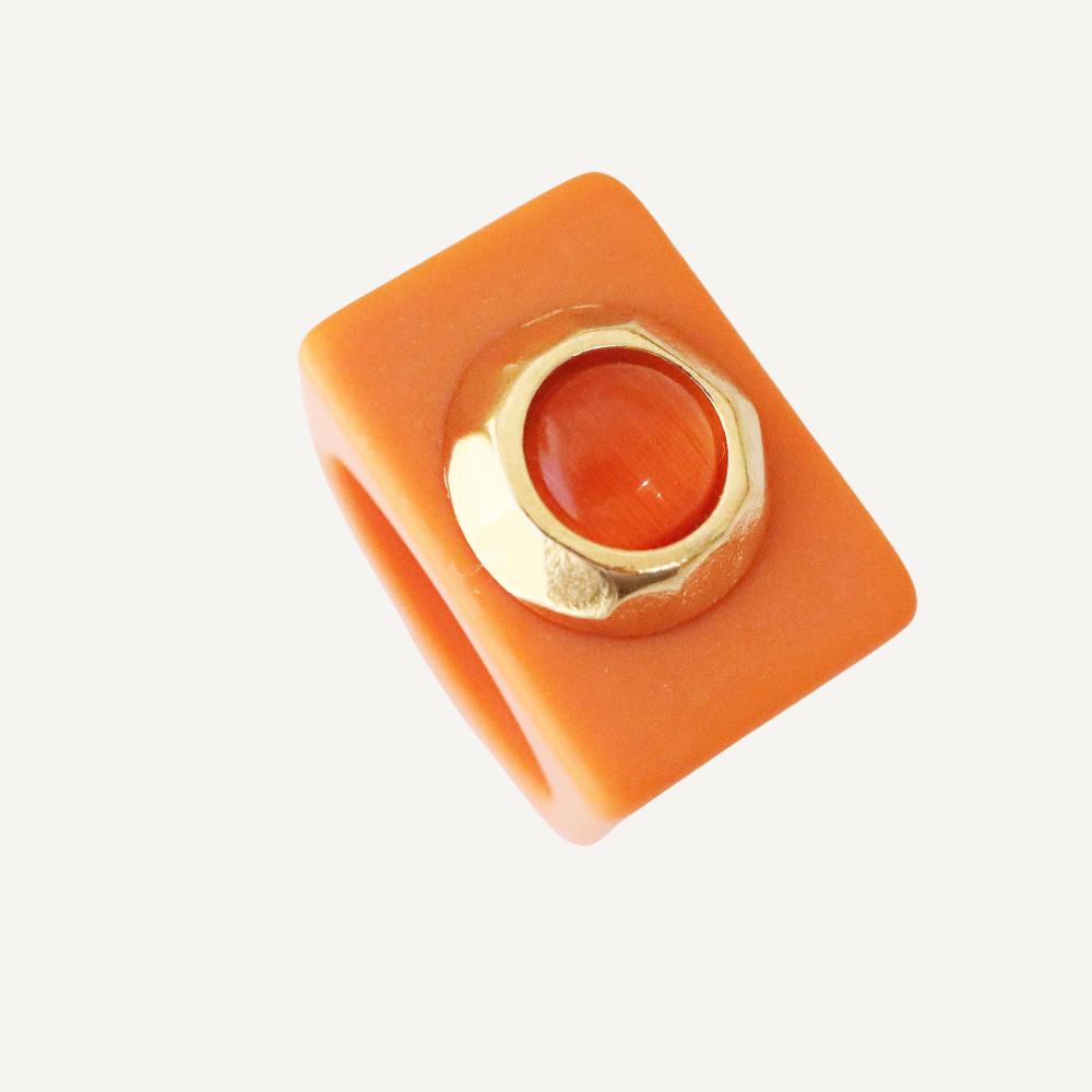 Anillo mujer Calabaza con Selenita