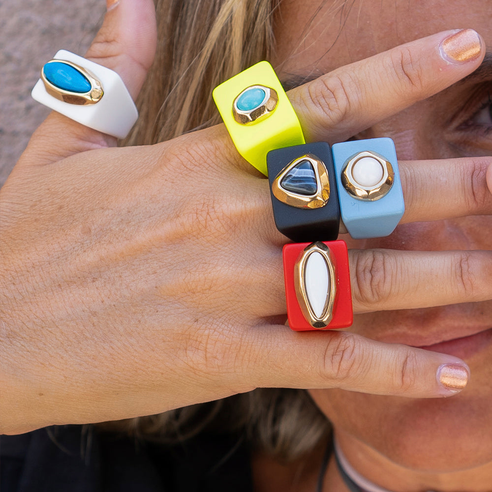 Anillo color rojo malaquita para mujer-anillo-Émolo