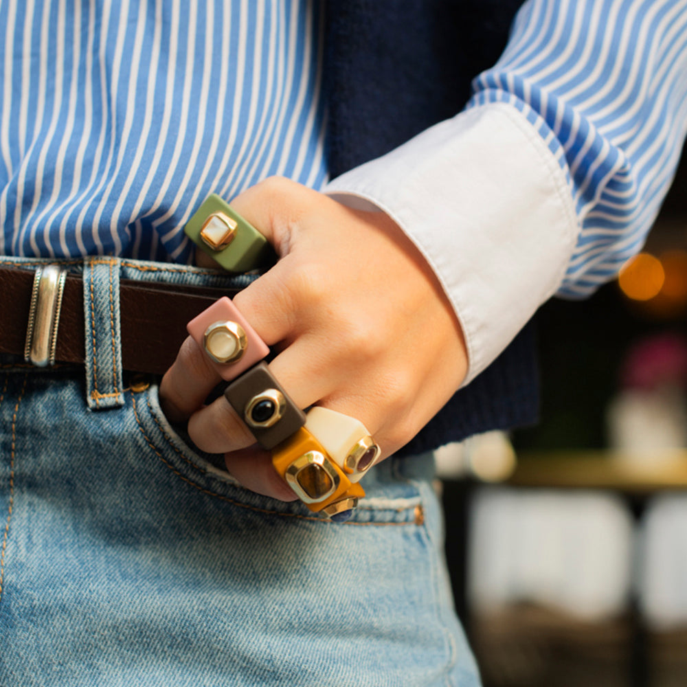 Anillo color rosa viejo con ojo de gato-anillo-Émolo