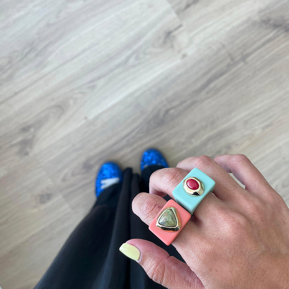 Anillo grande para mujer mint amazonita roja-anillo-Émolo