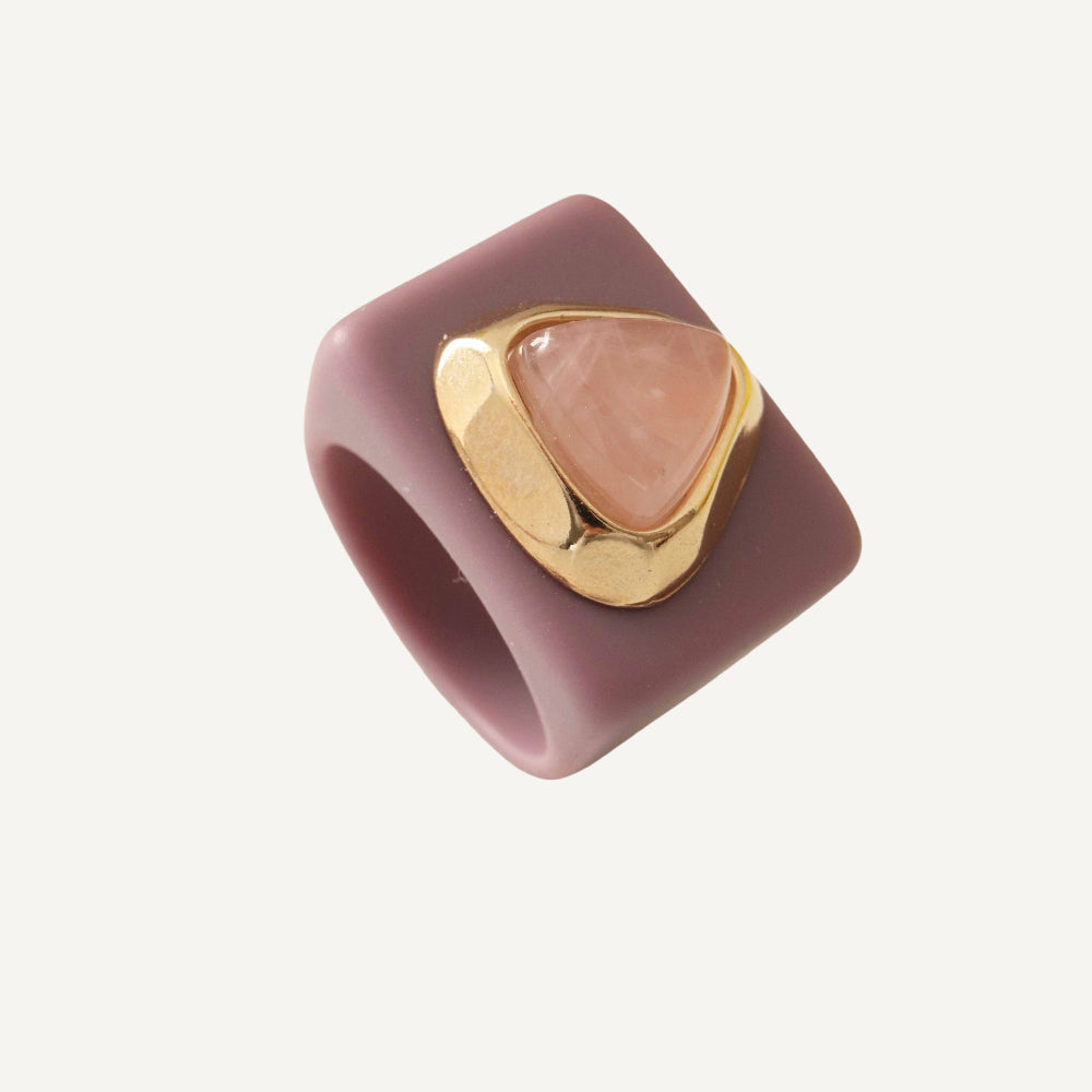 Anillo mujer color mora cuarzo rosa-anillo-Émolo