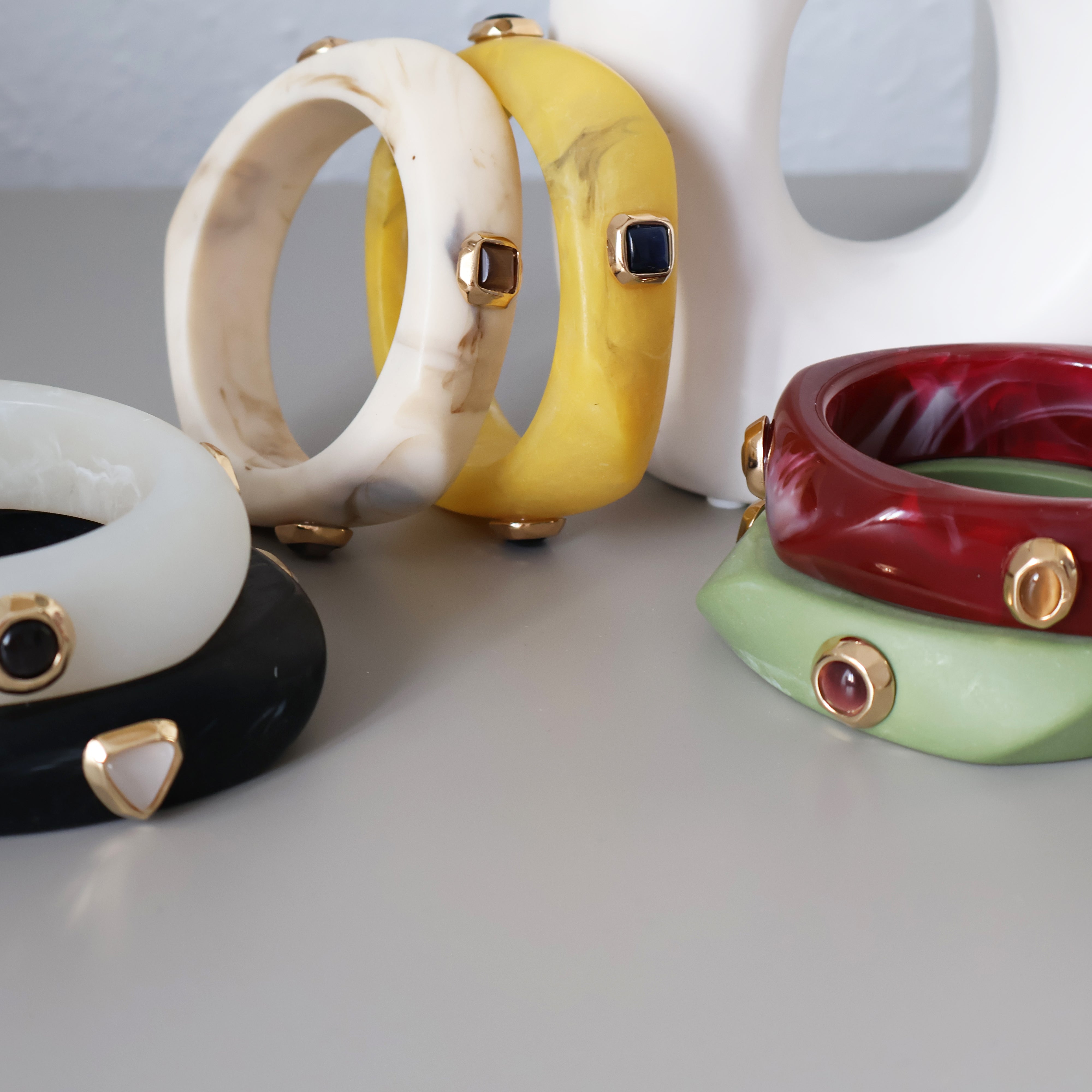 Anillo mujer Verde con selenita lila SAIRA-anillo-Émolo