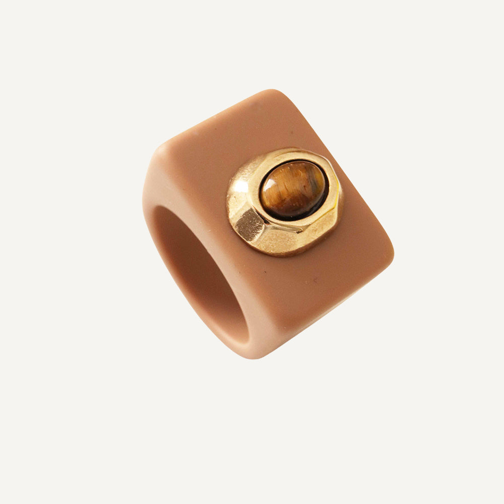 Anillo para mujer color moka ojo tigre-anillo-Émolo