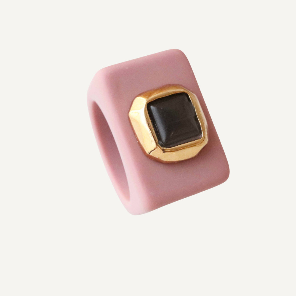 Anillo Rosa Viejo con selenita gris SAIRA-anillo-Émolo