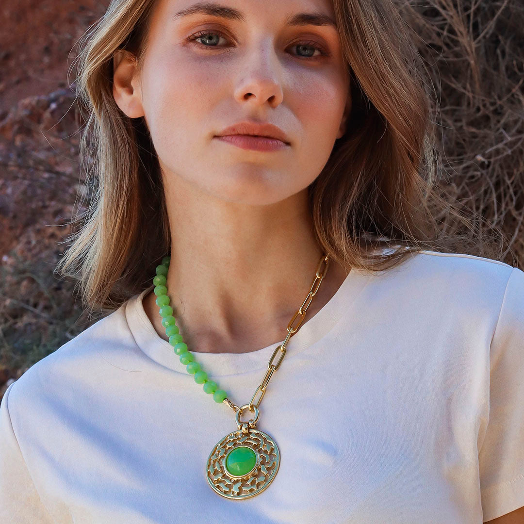 EMOLO GREEN CRYSTAL NECKLACE