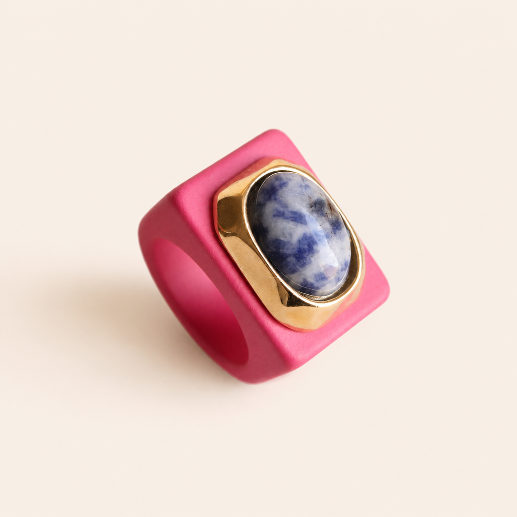 Anillo mujer Fucsia con sodalita