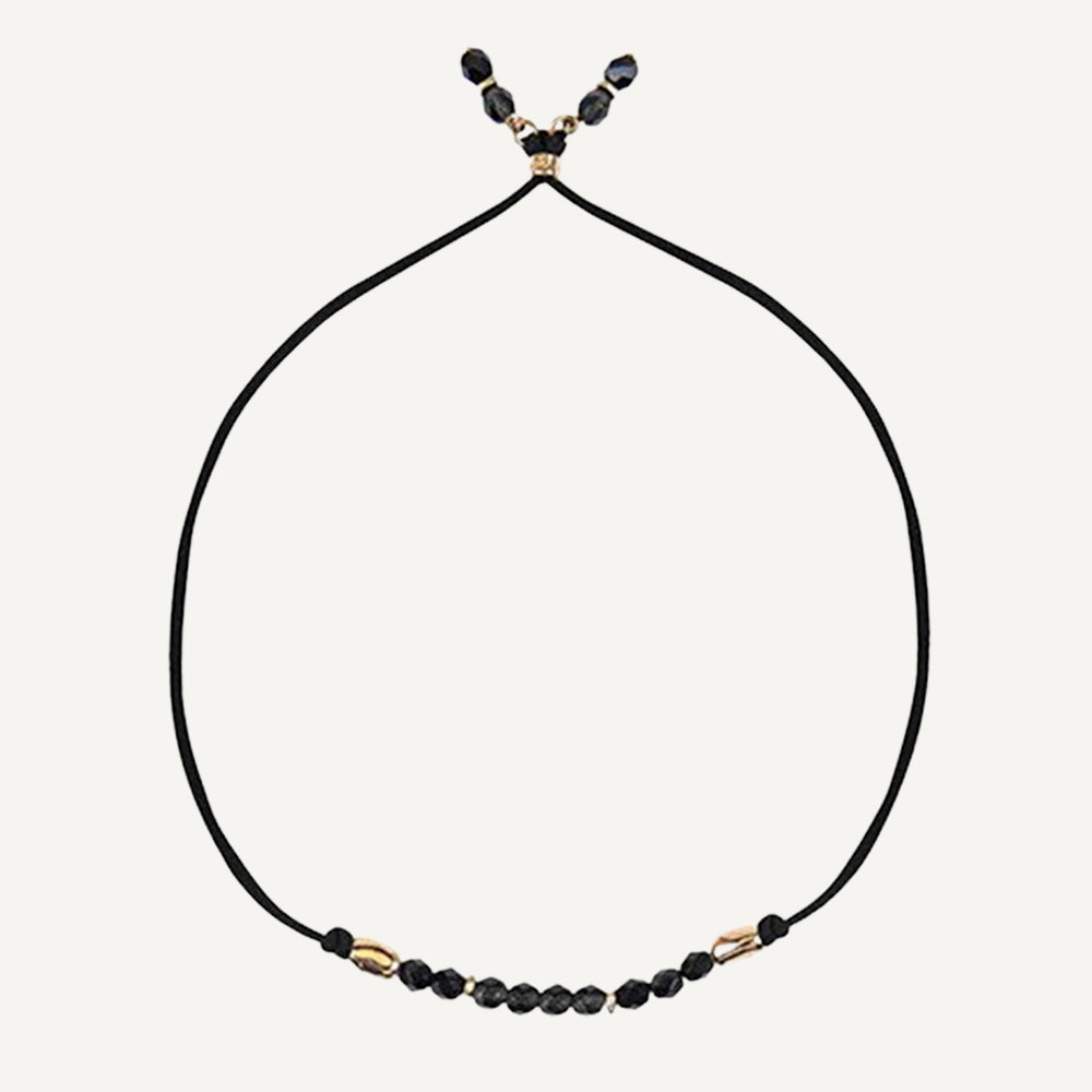 EMOLO THEA BLACK NATURAL STONE BRACELET NECKLACE