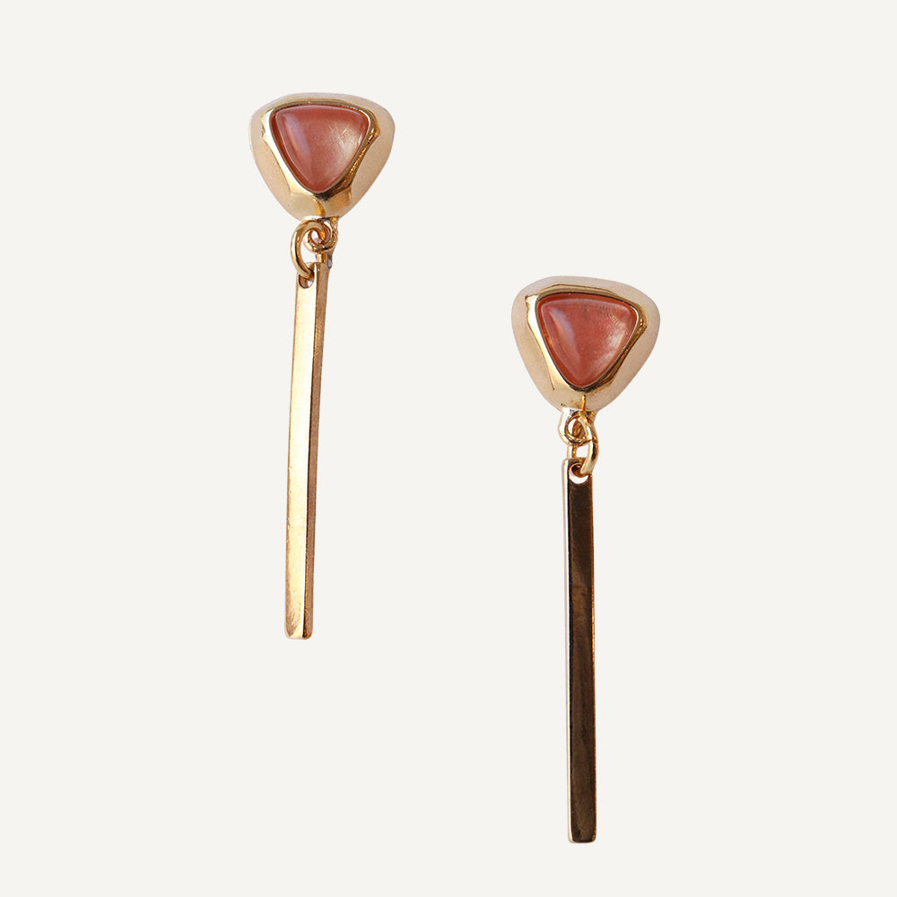 Pendientes dorados con piedra natural FINE triángulo-pendientes-Émolo