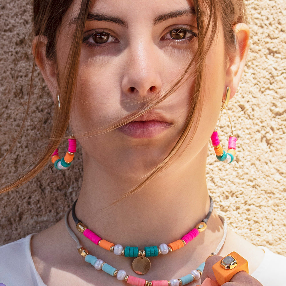 Pendientes NANUK flúor-pendientes con piedras-Émolo