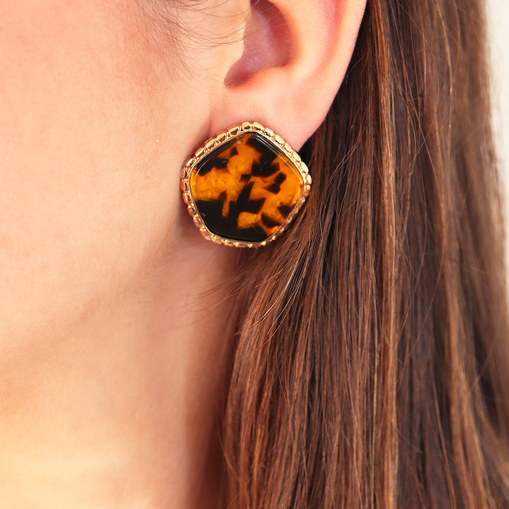 ÉMOLO PENTAS TORTOISESHELL COLORED EARRINGS
