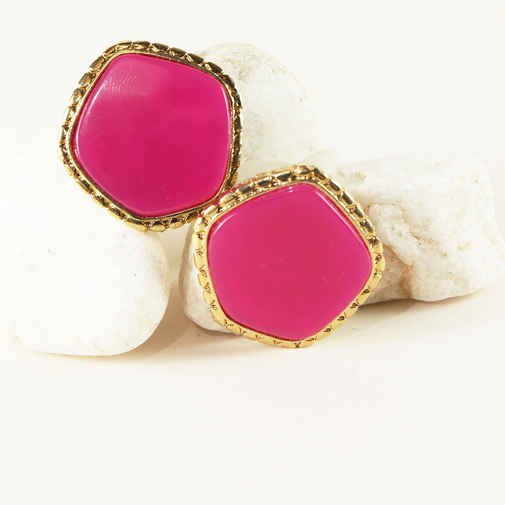 ÉMOLO PENTAS FUCHSIA COLORED EARRINGS