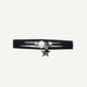 pulsera ajustable cordón negro con perla y colgante estrella