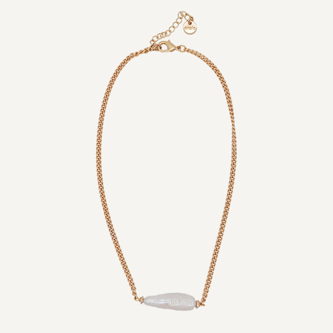 collar de cadena y perla