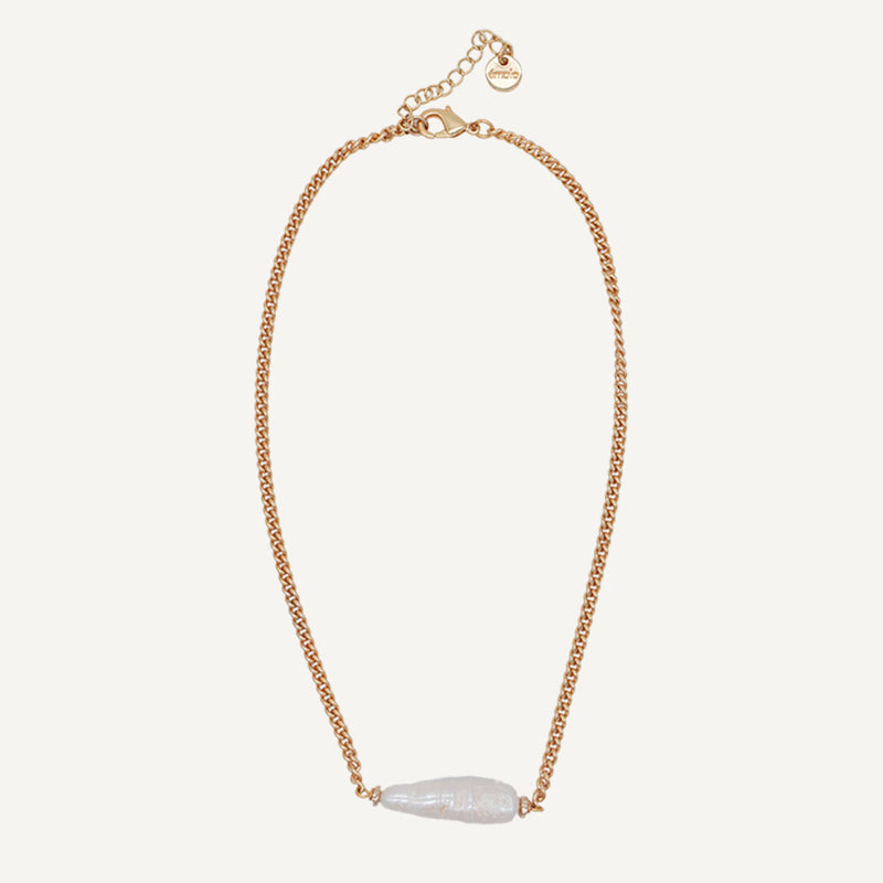 collar de cadena y perla