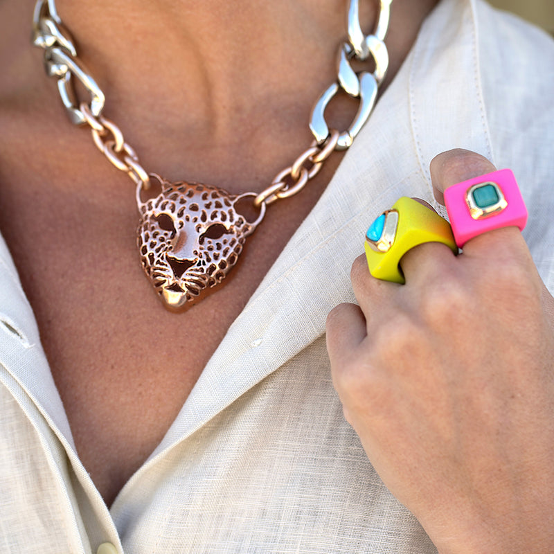 ANILLO COLORES FUCSIA LIMA ÉMOLO PIEDRA NATURAL