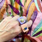 anillo bisutería piedra natural cuarzo rosa