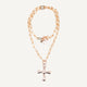Collar largo cadena dorada para mujer con cruz dorada 