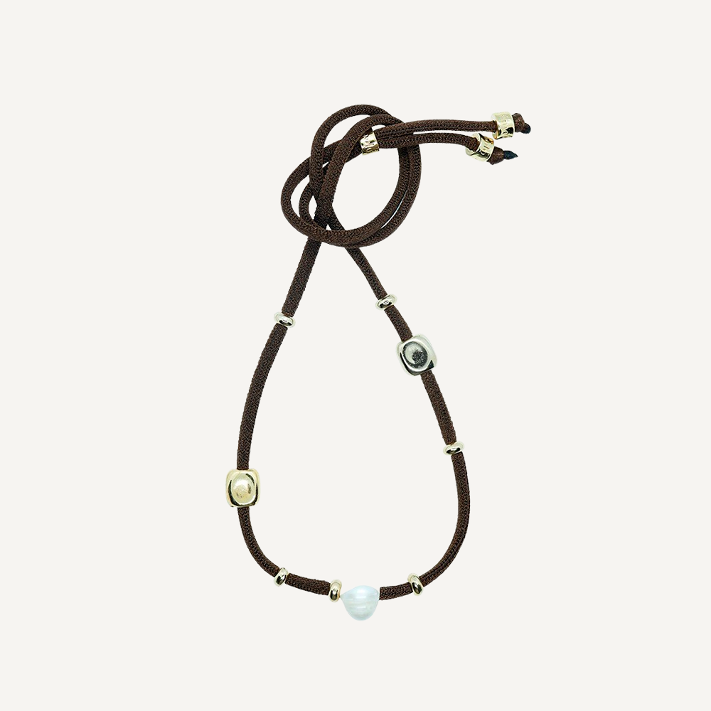 Collar ajustable para mujer con seda elástica miz color negro