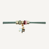 pulsera de cordón con piedras e iniciales