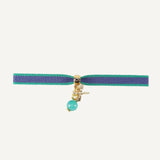 pulsera ajustable con perla azul