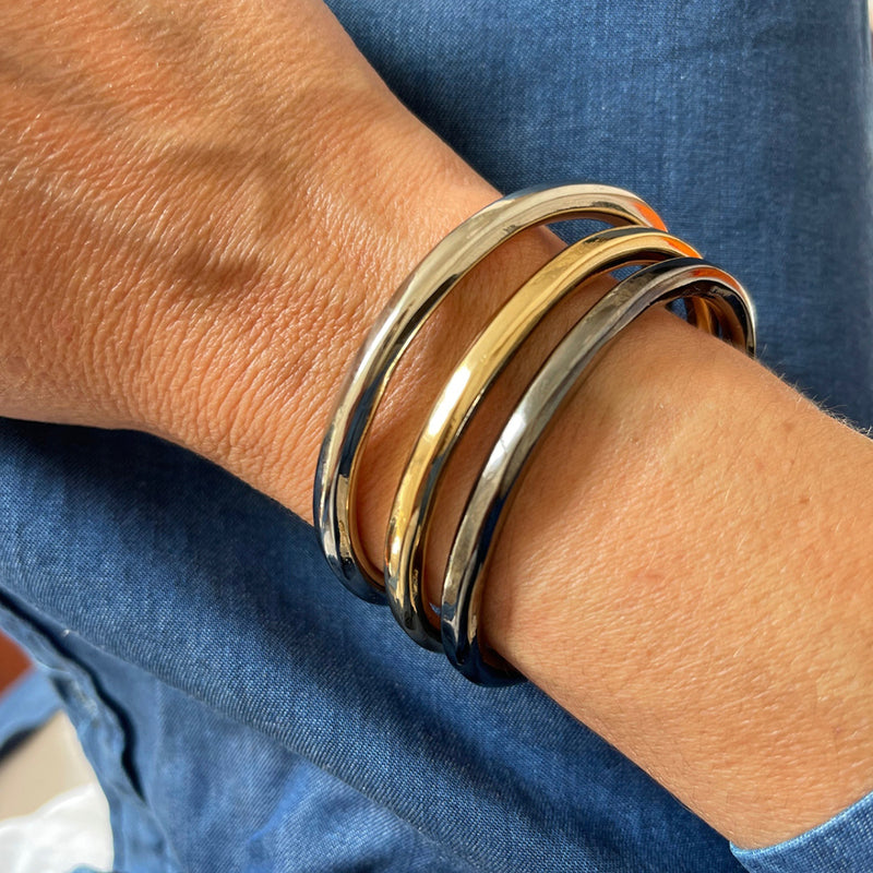 PULSERA RIGIDA DORADA PLATA GRAFITO ÉMOLO