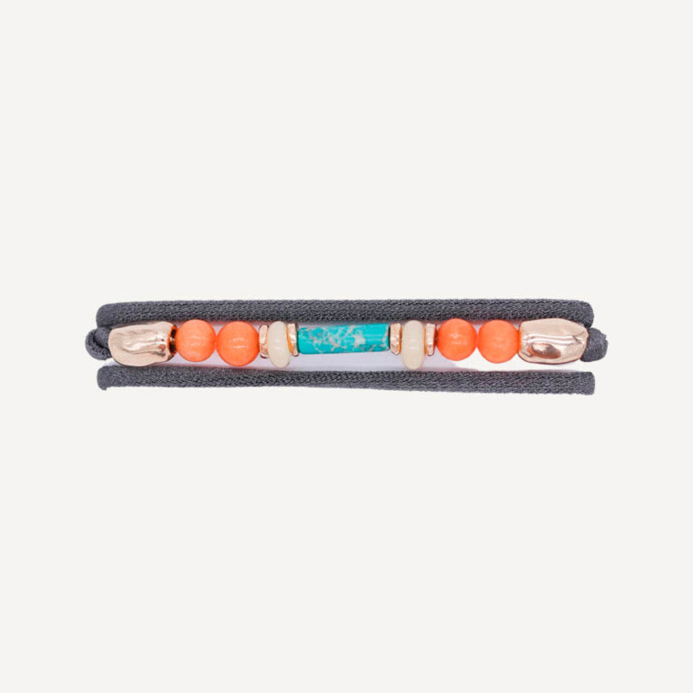 ADJUSTABLE DUE BRASEN EMOLO ORANGE BRACELETS